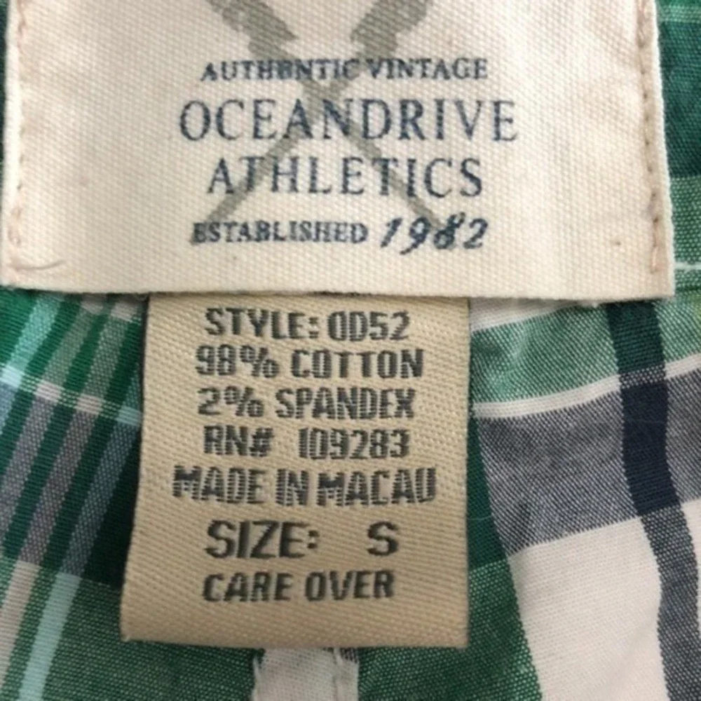 Ocean Drive Athletics‎ Plaid Casual Summer Shorts Green Women Small